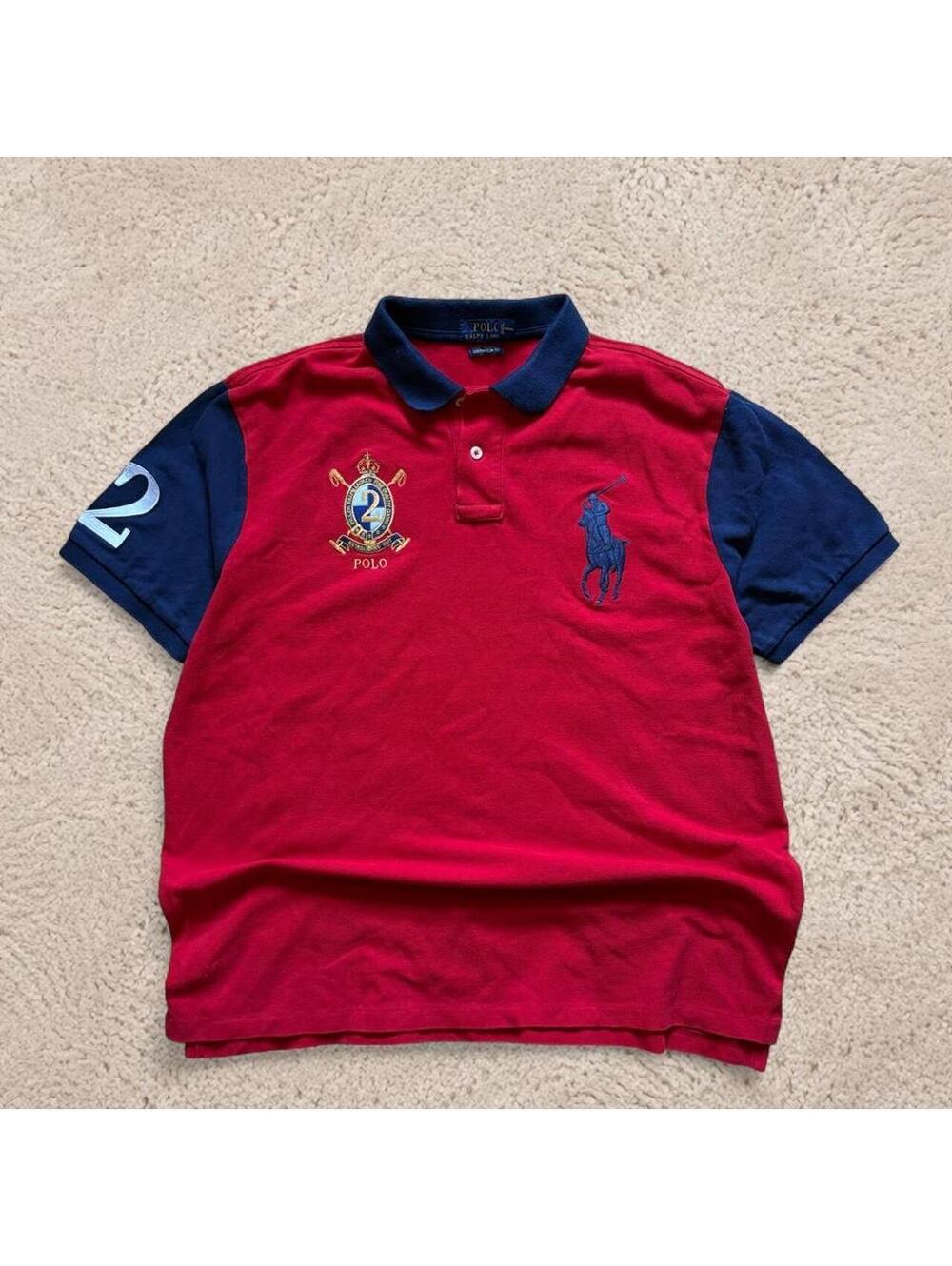 Crazy fire Y2K chief Keef big pony Polo Ralph Lauren shirt.